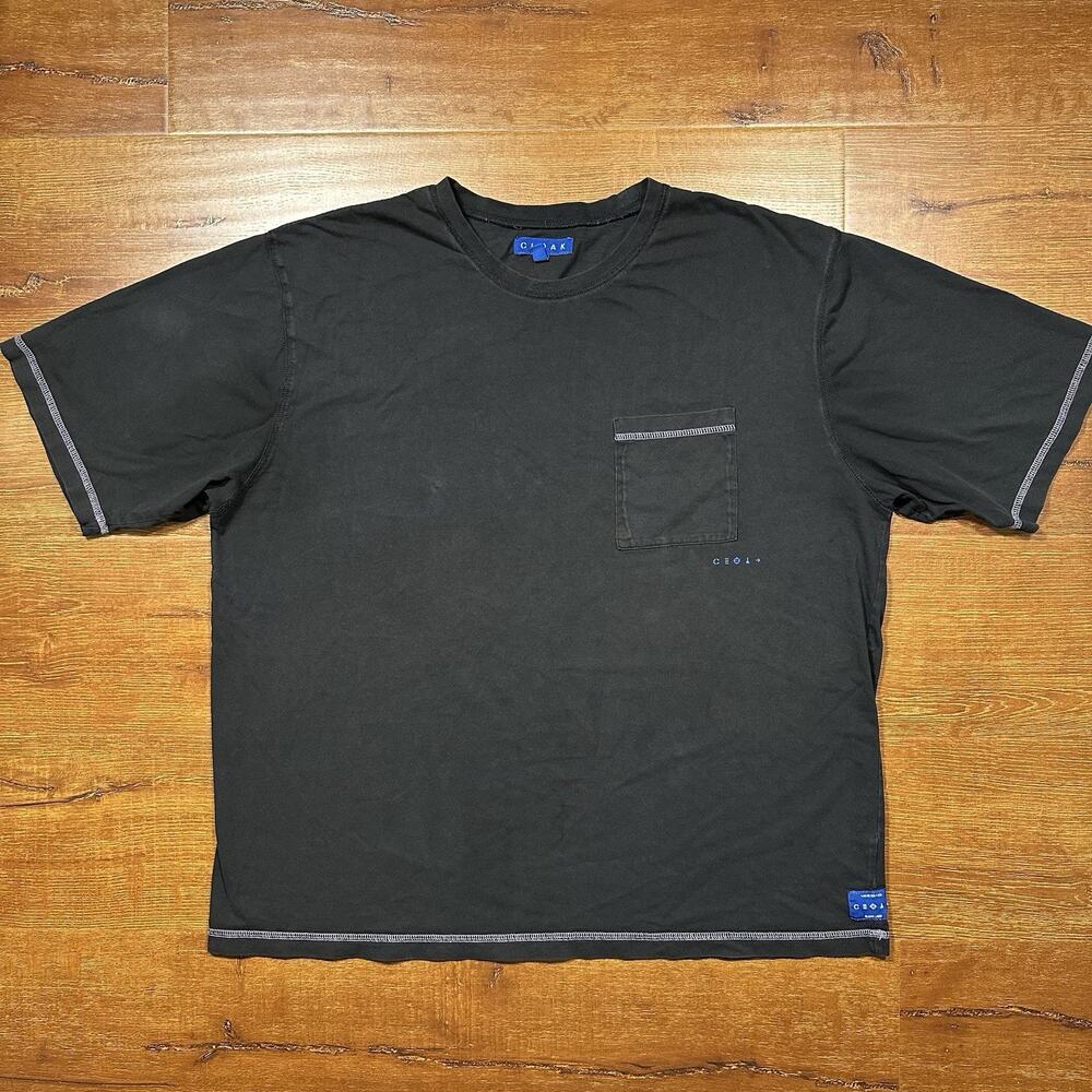 Cloak Labs T Shirt Mens 2XL Black Pocket Tee Crew Neck Short Sleeve City Basic